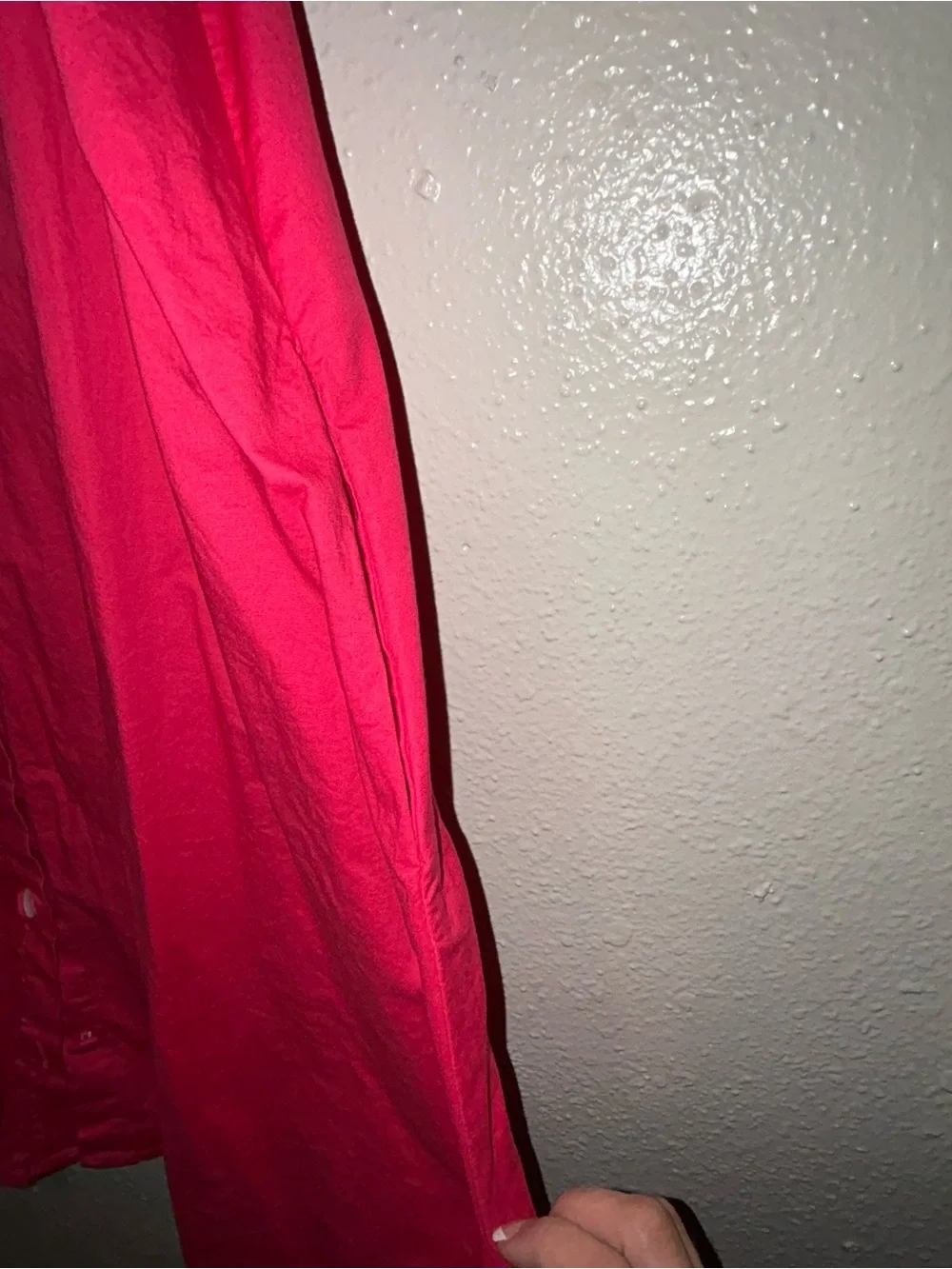 crown & ivy Hot Pink Button-Front Ruffle Sleeve Dress
